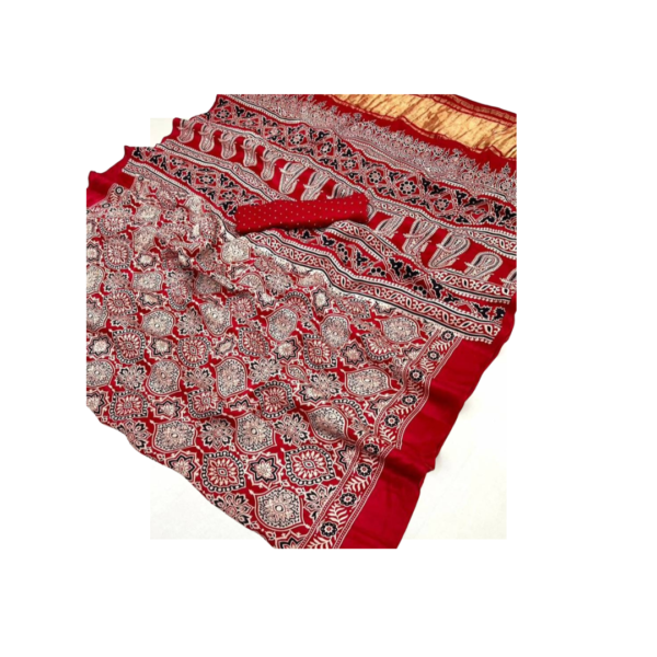 Modal  Saree - Cherry Red-AE-SAREE-BL-002
