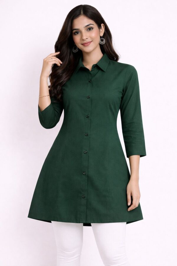 Solid A-Line Shirt-AE-TOP-02528