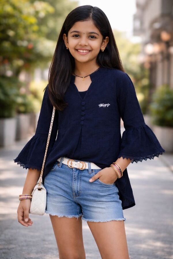 Girls Textured Top-AE-TOP-09597