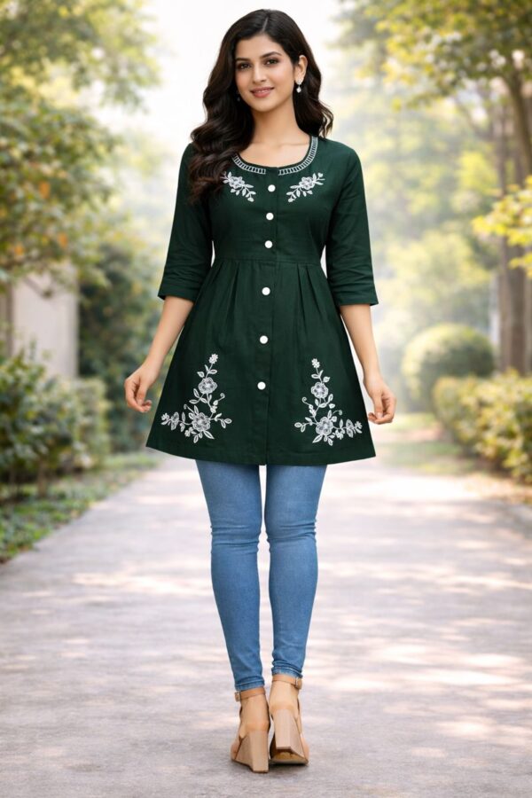 Embroidered A-Line Tunic Top-AE-TOP-L-068