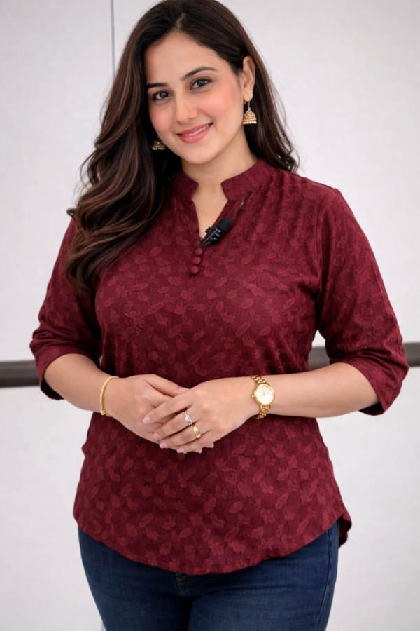 Mandarin Collar Top-AE-Top-L-07580